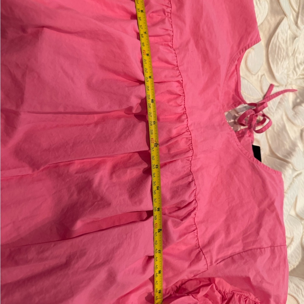 WHO WHAT WEAR Women’s asymmetrical tier pink ruffle short sleeve dress.  XXL - Picture 11 of 16